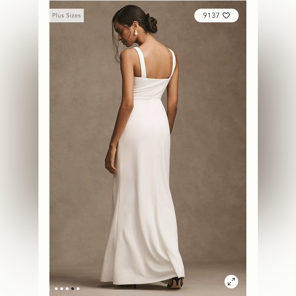 BHLDN Blake Square-Neck Stretch Crepe Maxi Dress | size 4 - Picture 4 of 4